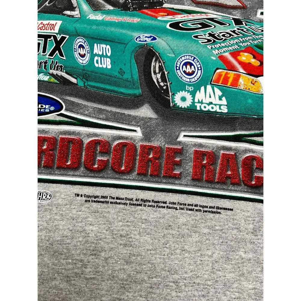 Vintage John Force 30 Years of HardCore Drag Racing Hot Rod Graphic T-shirt M - Picture 3 of 9